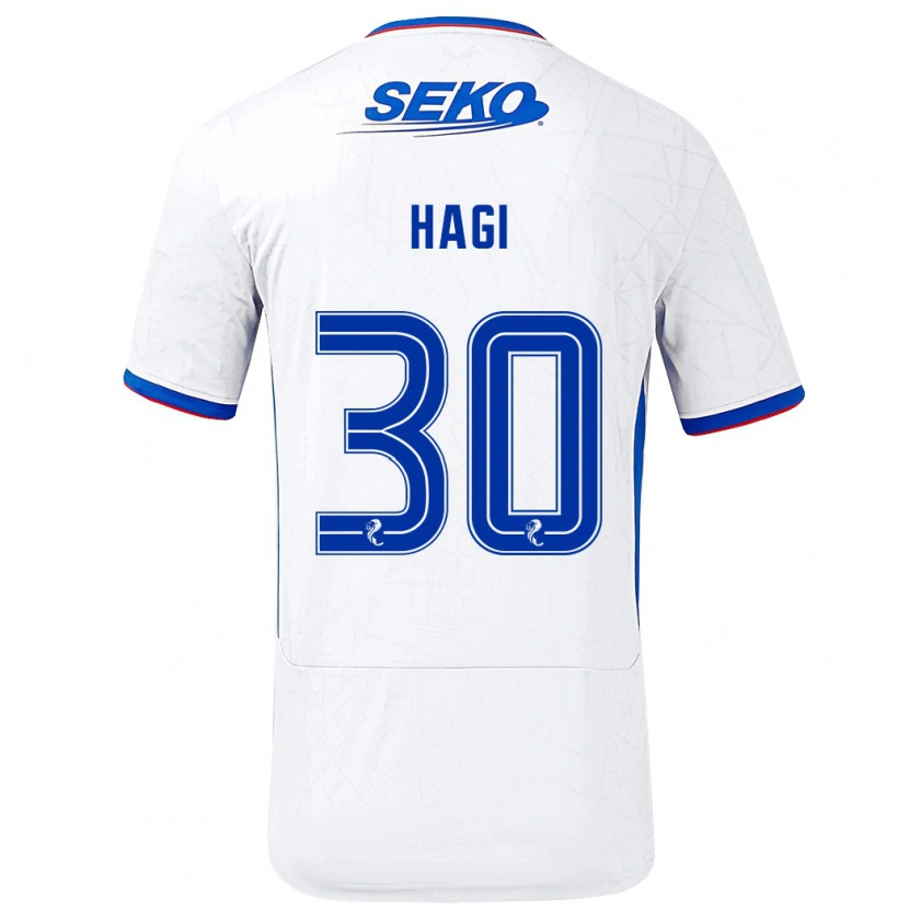 Danxen Hombre Camiseta Ianis Hagi #30 Blanco Azul 2ª Equipación 2024/25 La Camisa México
