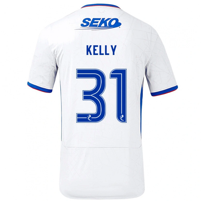 Danxen Hombre Camiseta Liam Kelly #31 Blanco Azul 2ª Equipación 2024/25 La Camisa México
