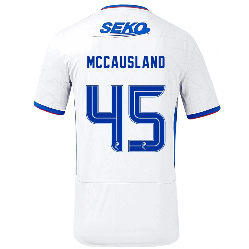 Danxen Hombre Camiseta Ross Mccausland #45 Blanco Azul 2ª Equipación 2024/25 La Camisa México