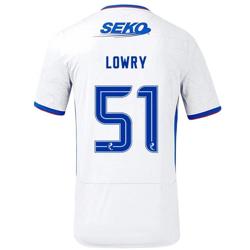 Danxen Hombre Camiseta Alex Lowry #51 Blanco Azul 2ª Equipación 2024/25 La Camisa México