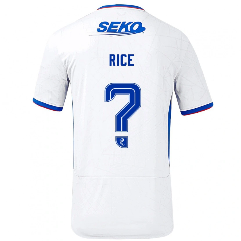 Danxen Hombre Camiseta Bailey Rice #0 Blanco Azul 2ª Equipación 2024/25 La Camisa México
