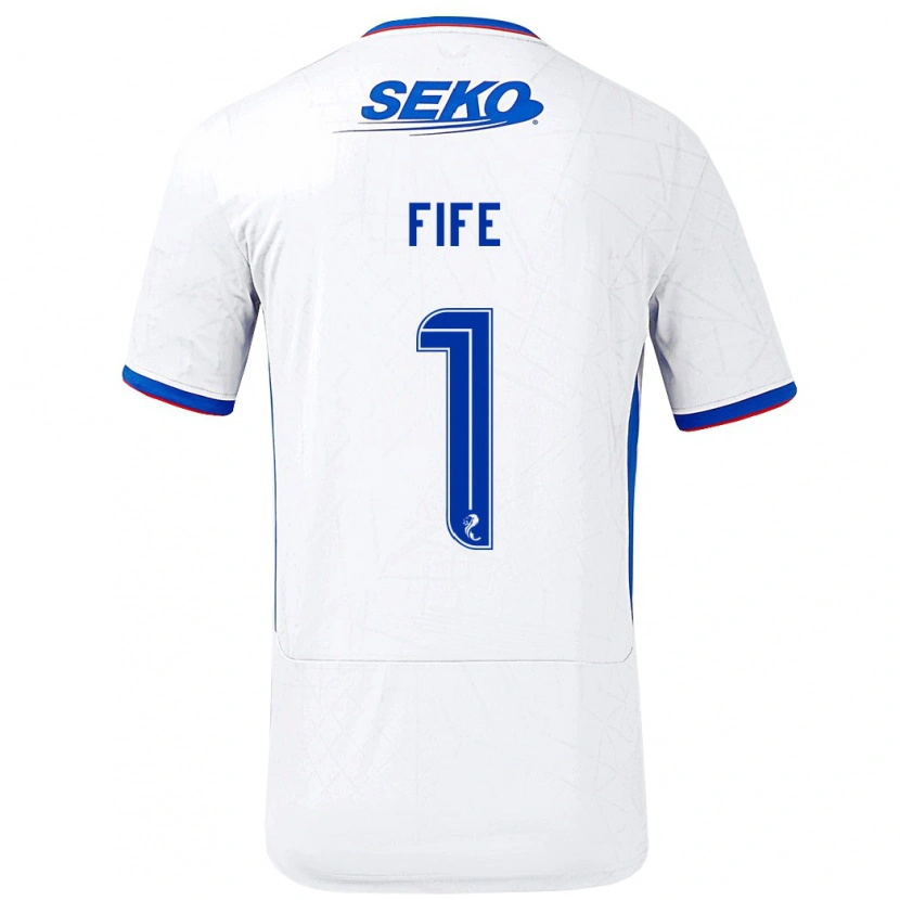 Danxen Hombre Camiseta Jenna Fife #1 Blanco Azul 2ª Equipación 2024/25 La Camisa México