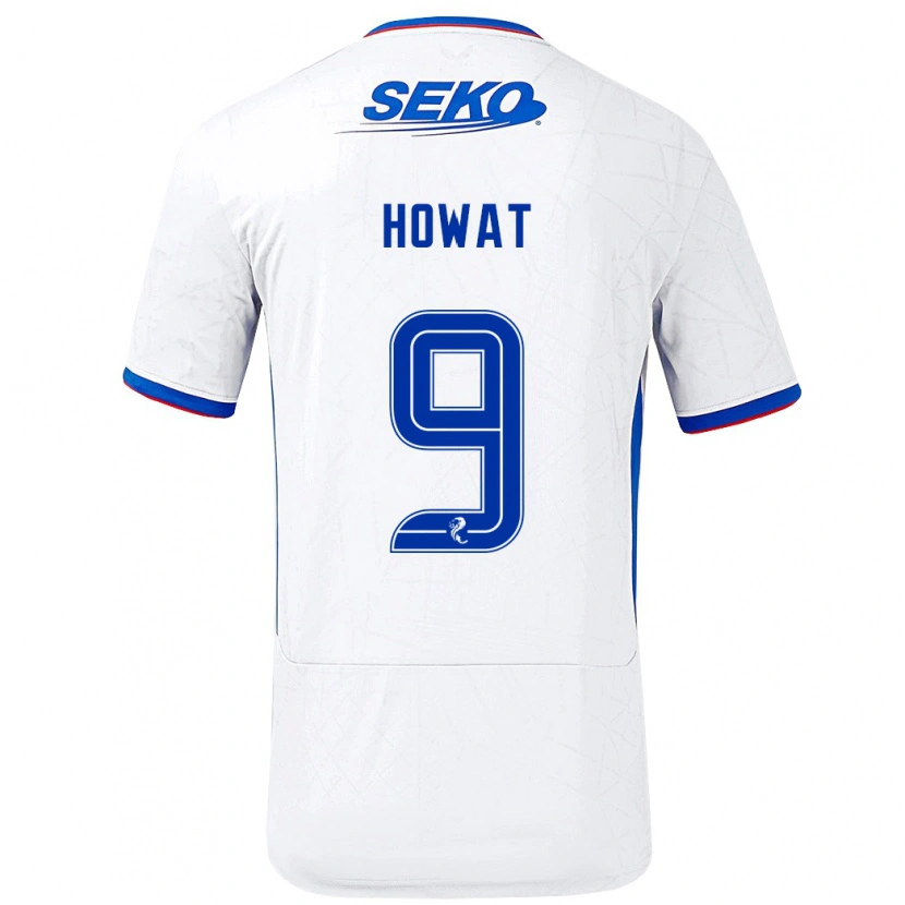 Danxen Hombre Camiseta Kirsty Howat #9 Blanco Azul 2ª Equipación 2024/25 La Camisa México