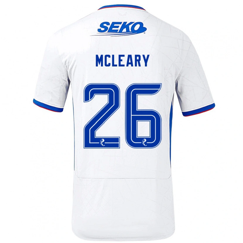 Danxen Hombre Camiseta Jodi Mcleary #26 Blanco Azul 2ª Equipación 2024/25 La Camisa México