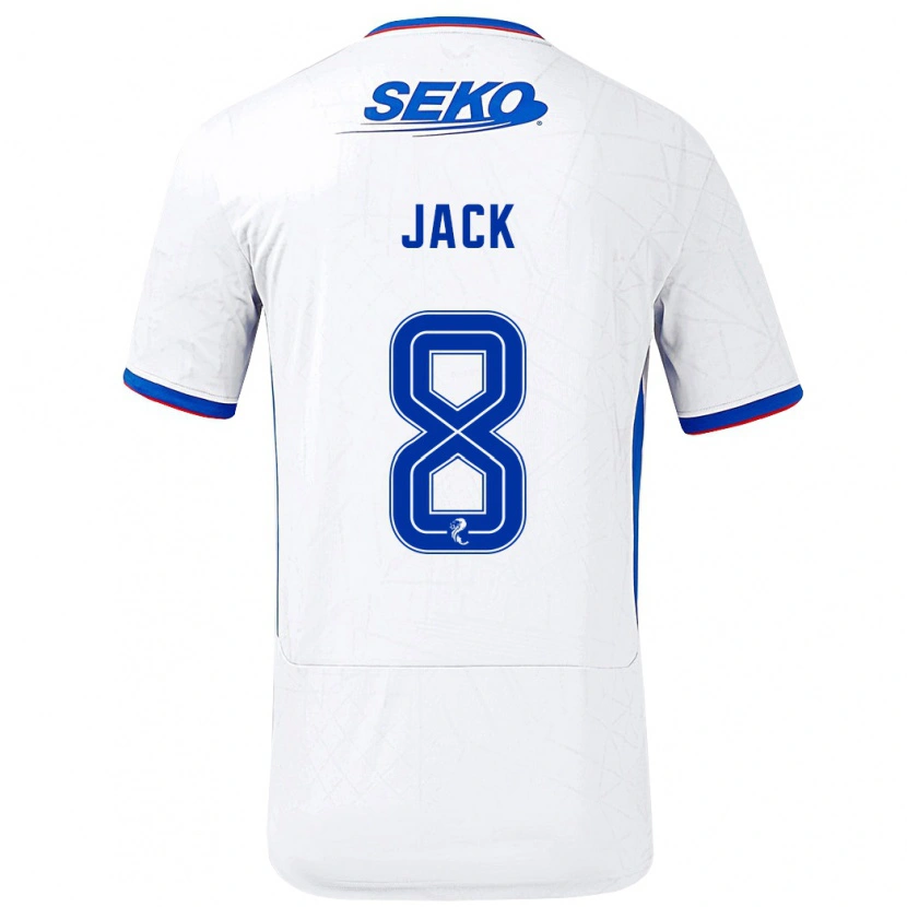 Danxen Hombre Camiseta Ryan Jack #8 Blanco Azul 2ª Equipación 2024/25 La Camisa México