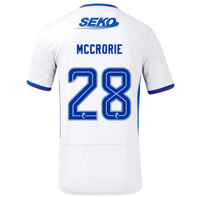 Danxen Hombre Camiseta Robby Mccrorie #28 Blanco Azul 2ª Equipación 2024/25 La Camisa México