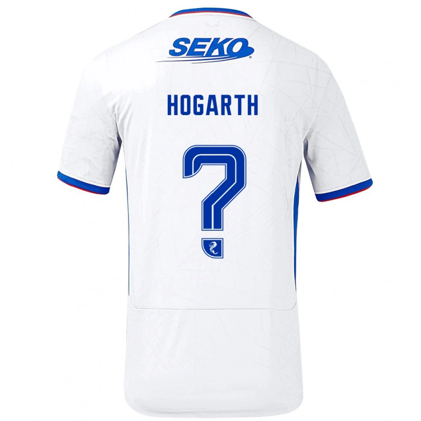 Danxen Hombre Camiseta Jay Hogarth #0 Blanco Azul 2ª Equipación 2024/25 La Camisa México