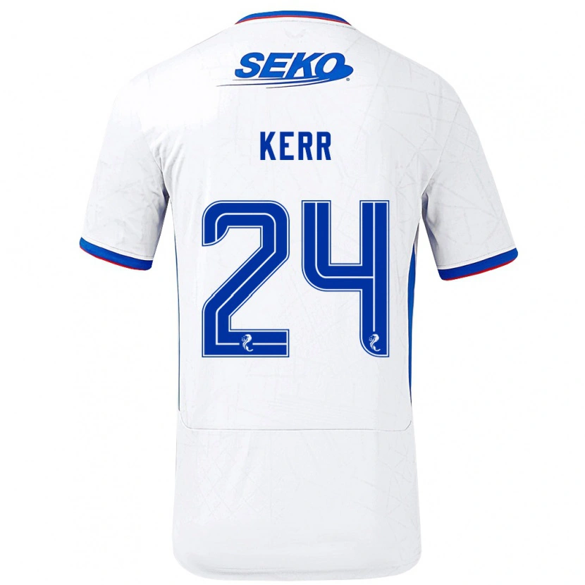 Danxen Hombre Camiseta Samantha Mary Kerr #24 Blanco Azul 2ª Equipación 2024/25 La Camisa México