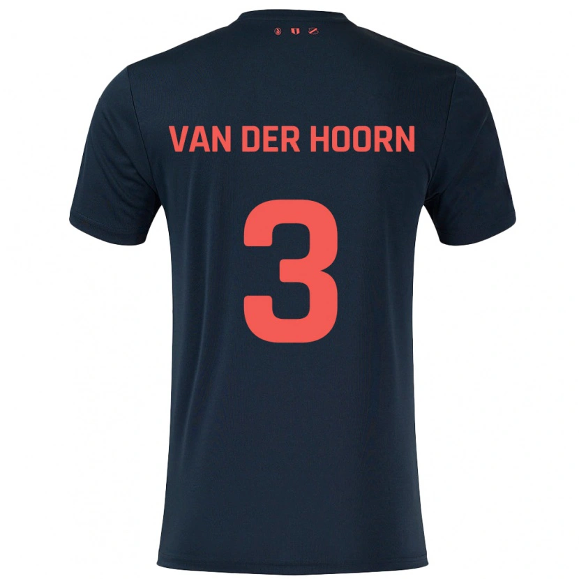 Danxen Hombre Camiseta Mike Van Der Hoorn #3 Negro Rojo 2ª Equipación 2024/25 La Camisa México