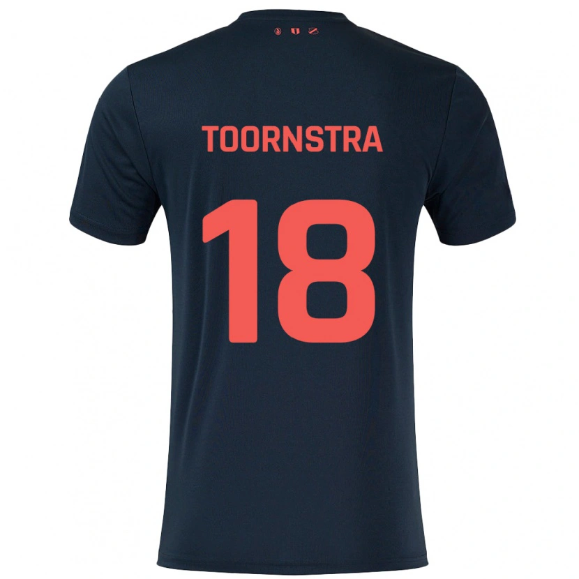 Danxen Hombre Camiseta Jens Toornstra #18 Negro Rojo 2ª Equipación 2024/25 La Camisa México
