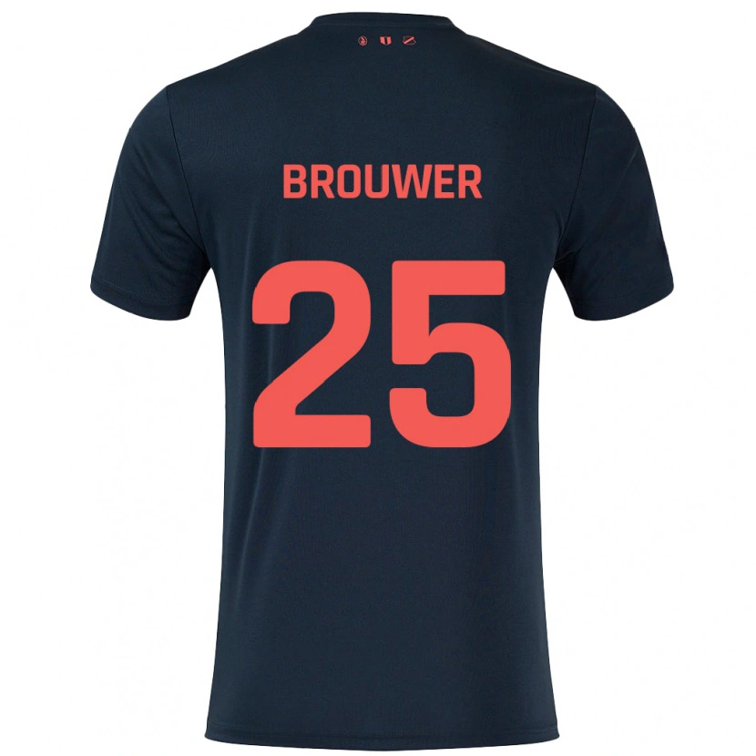 Danxen Hombre Camiseta Michael Brouwer #25 Negro Rojo 2ª Equipación 2024/25 La Camisa México