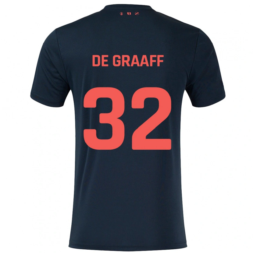 Danxen Hombre Camiseta Tom De Graaff #32 Negro Rojo 2ª Equipación 2024/25 La Camisa México