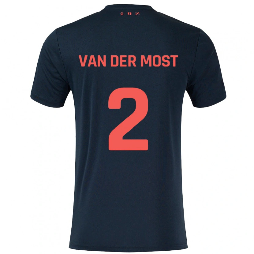 Danxen Hombre Camiseta Liza Van Der Most #2 Negro Rojo 2ª Equipación 2024/25 La Camisa México