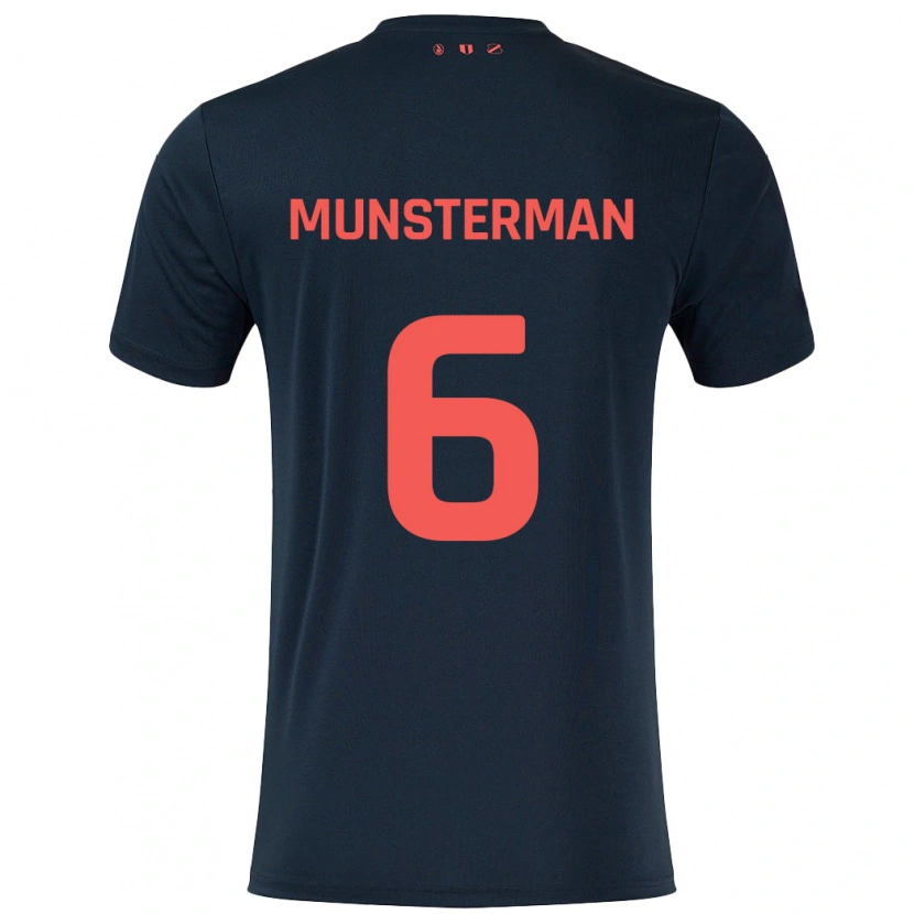 Danxen Hombre Camiseta Marthe Munsterman #6 Negro Rojo 2ª Equipación 2024/25 La Camisa México