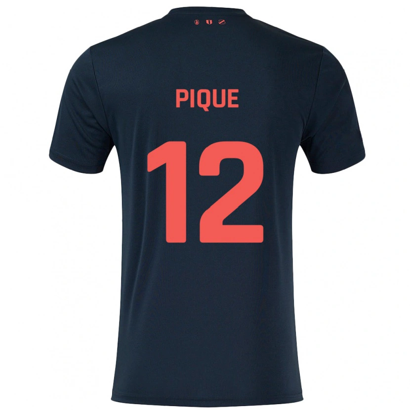 Danxen Hombre Camiseta Naomi Piqué #12 Negro Rojo 2ª Equipación 2024/25 La Camisa México