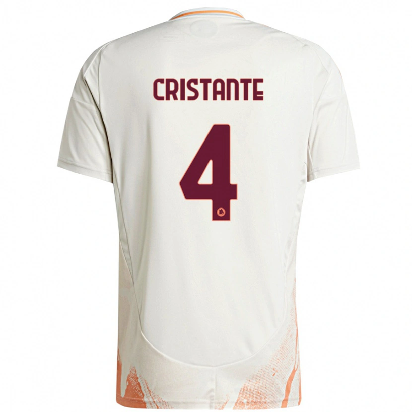 Danxen Hombre Camiseta Bryan Cristante #4 Crema Blanco Naranja 2ª Equipación 2024/25 La Camisa México