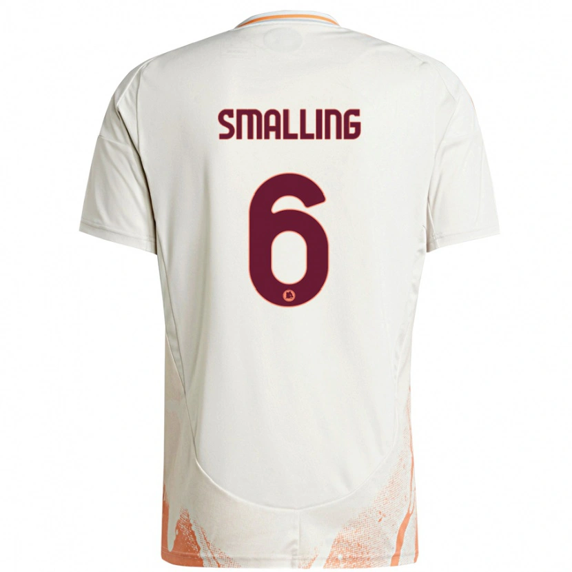 Danxen Hombre Camiseta Chris Smalling #6 Crema Blanco Naranja 2ª Equipación 2024/25 La Camisa México
