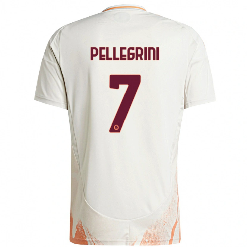 Danxen Hombre Camiseta Lorenzo Pellegrini #7 Crema Blanco Naranja 2ª Equipación 2024/25 La Camisa México