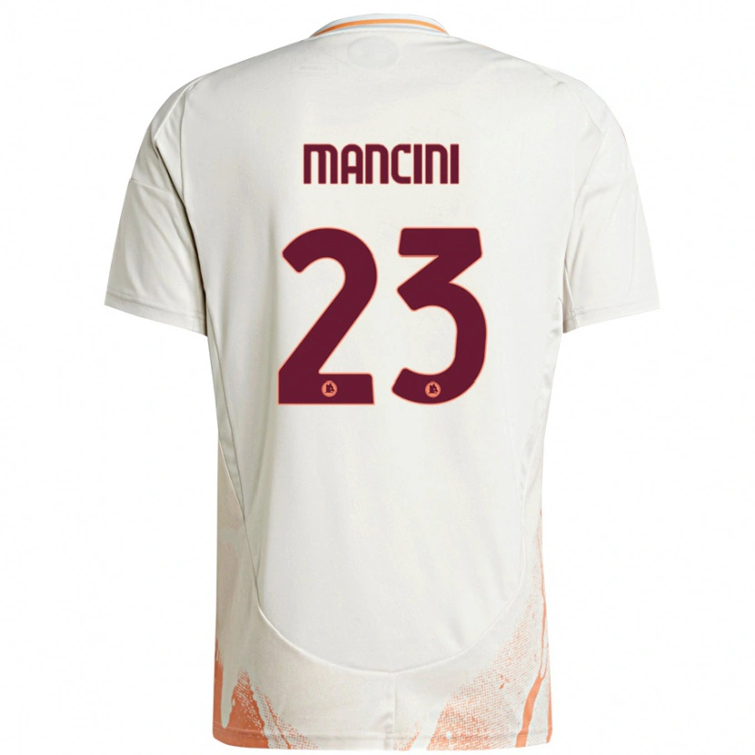 Danxen Hombre Camiseta Gianluca Mancini #23 Crema Blanco Naranja 2ª Equipación 2024/25 La Camisa México
