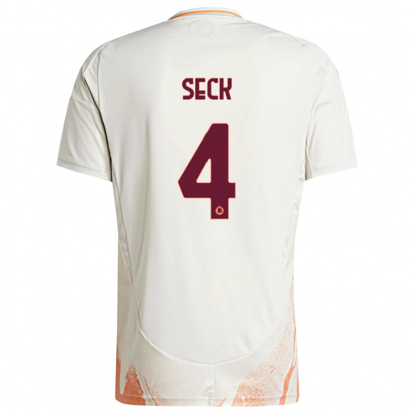 Danxen Hombre Camiseta Mohamed Seck #4 Crema Blanco Naranja 2ª Equipación 2024/25 La Camisa México