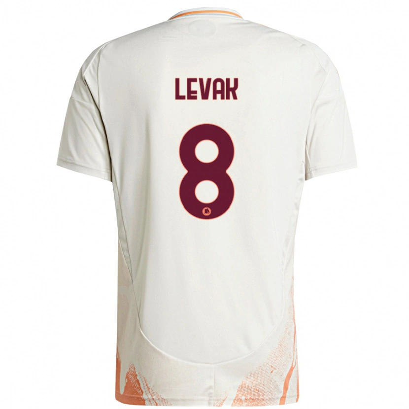 Danxen Hombre Camiseta Sergej Levak #8 Crema Blanco Naranja 2ª Equipación 2024/25 La Camisa México