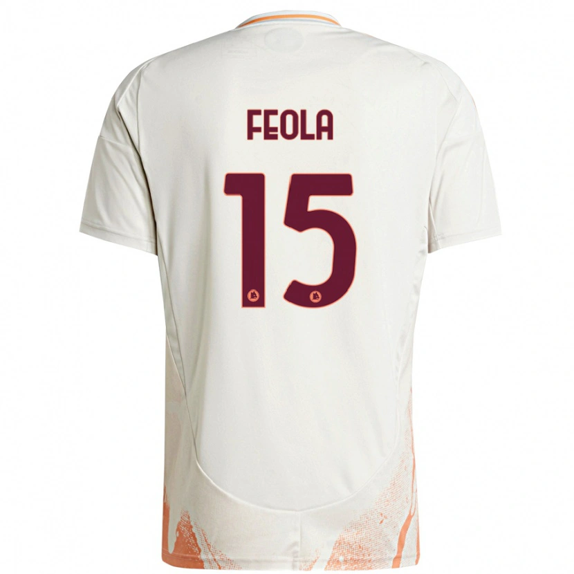 Danxen Hombre Camiseta William Feola #15 Crema Blanco Naranja 2ª Equipación 2024/25 La Camisa México