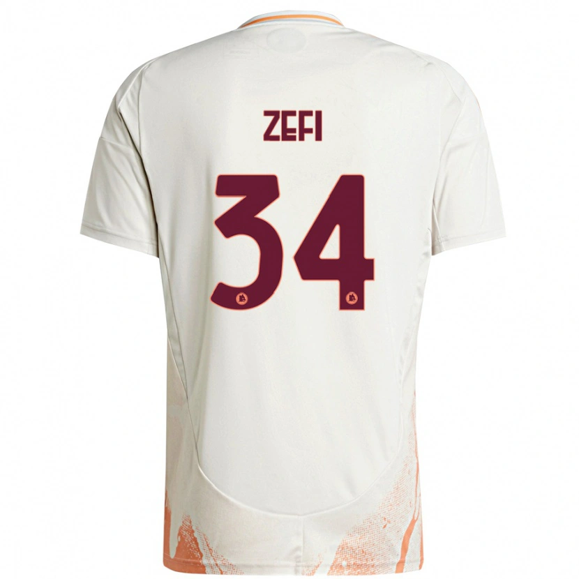 Danxen Hombre Camiseta Kevin Zefi #34 Crema Blanco Naranja 2ª Equipación 2024/25 La Camisa México