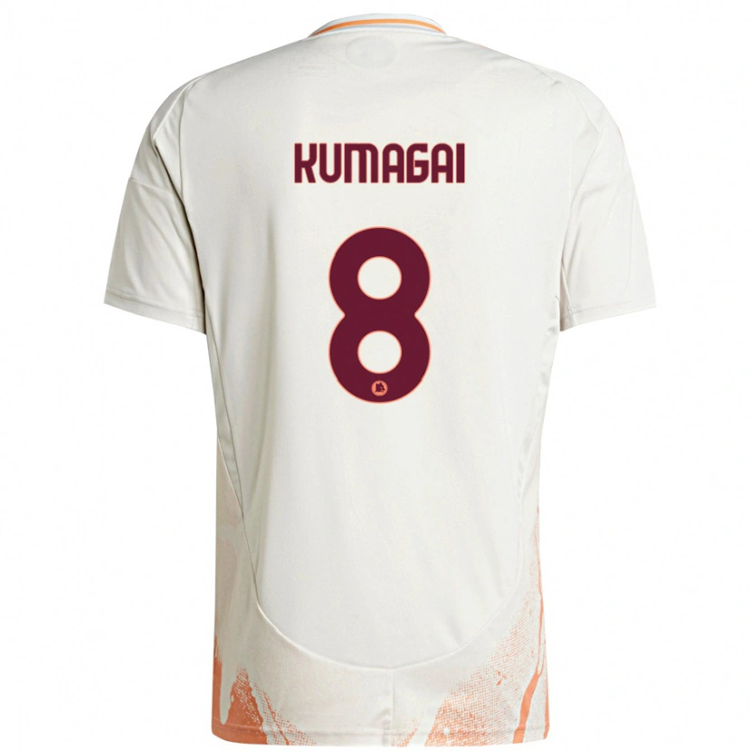Danxen Hombre Camiseta Saki Kumagai #8 Crema Blanco Naranja 2ª Equipación 2024/25 La Camisa México