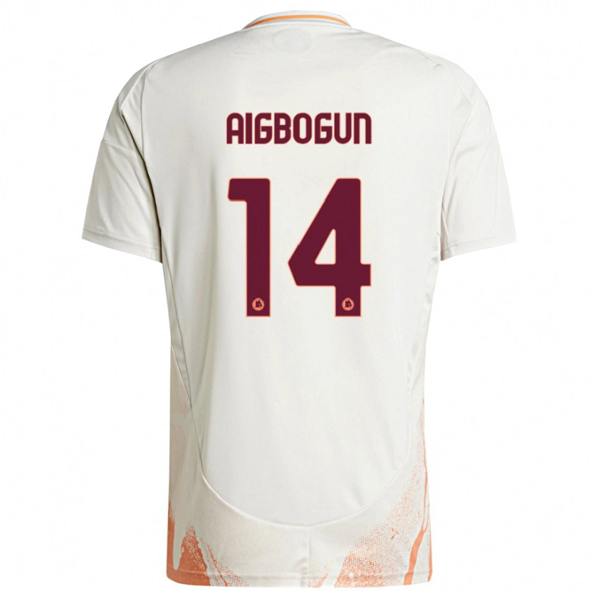 Danxen Hombre Camiseta Eseosa Aigbogun #14 Crema Blanco Naranja 2ª Equipación 2024/25 La Camisa México