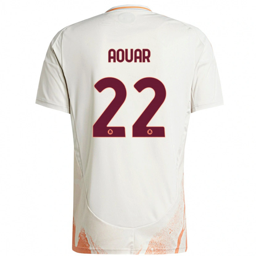 Danxen Hombre Camiseta Houssem Aouar #22 Crema Blanco Naranja 2ª Equipación 2024/25 La Camisa México