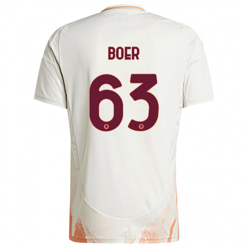 Danxen Hombre Camiseta Pietro Boer #63 Crema Blanco Naranja 2ª Equipación 2024/25 La Camisa México