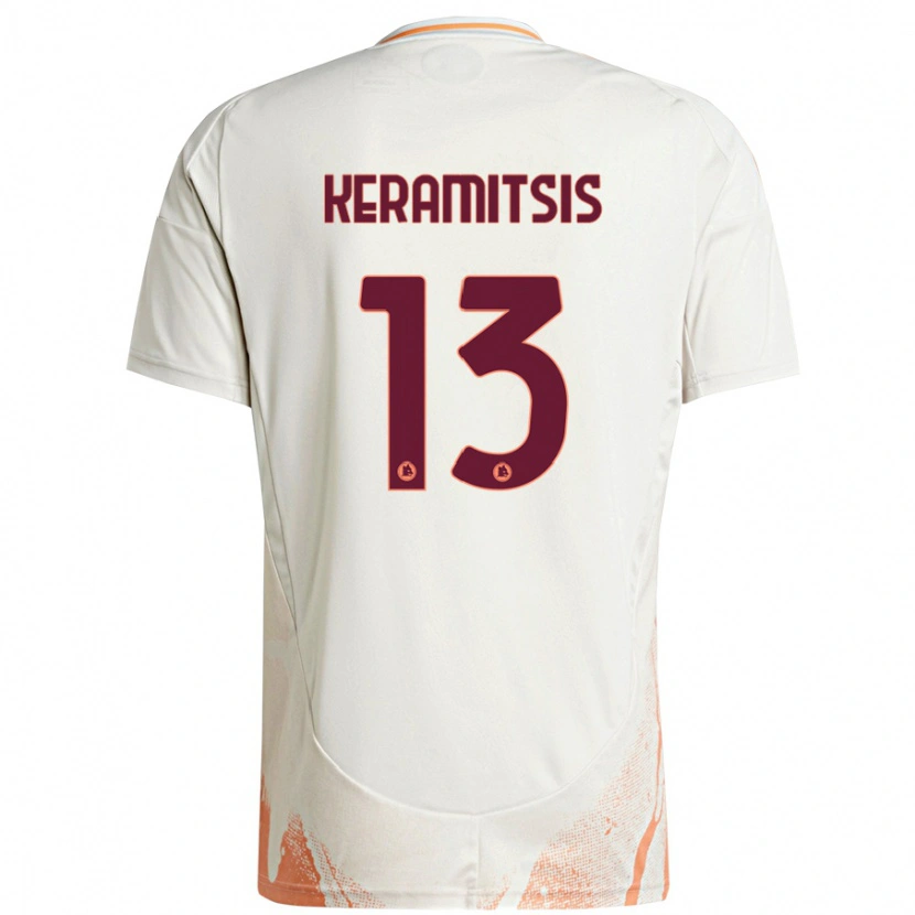 Danxen Hombre Camiseta Dimitrios Keramitsis #13 Crema Blanco Naranja 2ª Equipación 2024/25 La Camisa México