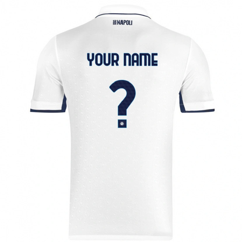 Danxen Hombre Camiseta Su Nombre #0 Blanco Azul Real 2ª Equipación 2024/25 La Camisa México