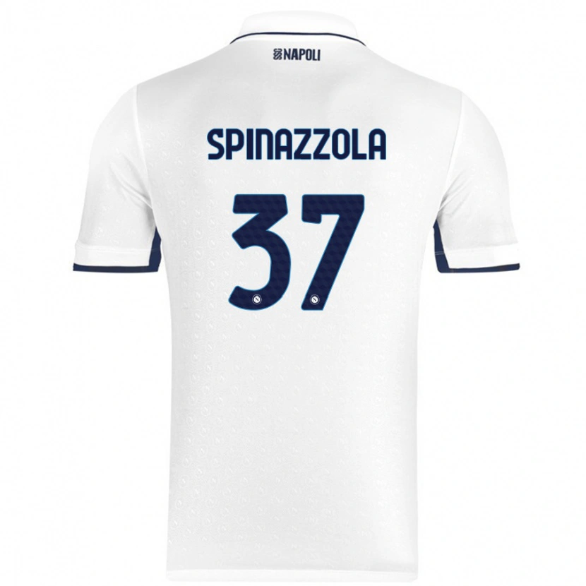 Danxen Hombre Camiseta Leonardo Spinazzola #37 Blanco Azul Real 2ª Equipación 2024/25 La Camisa México