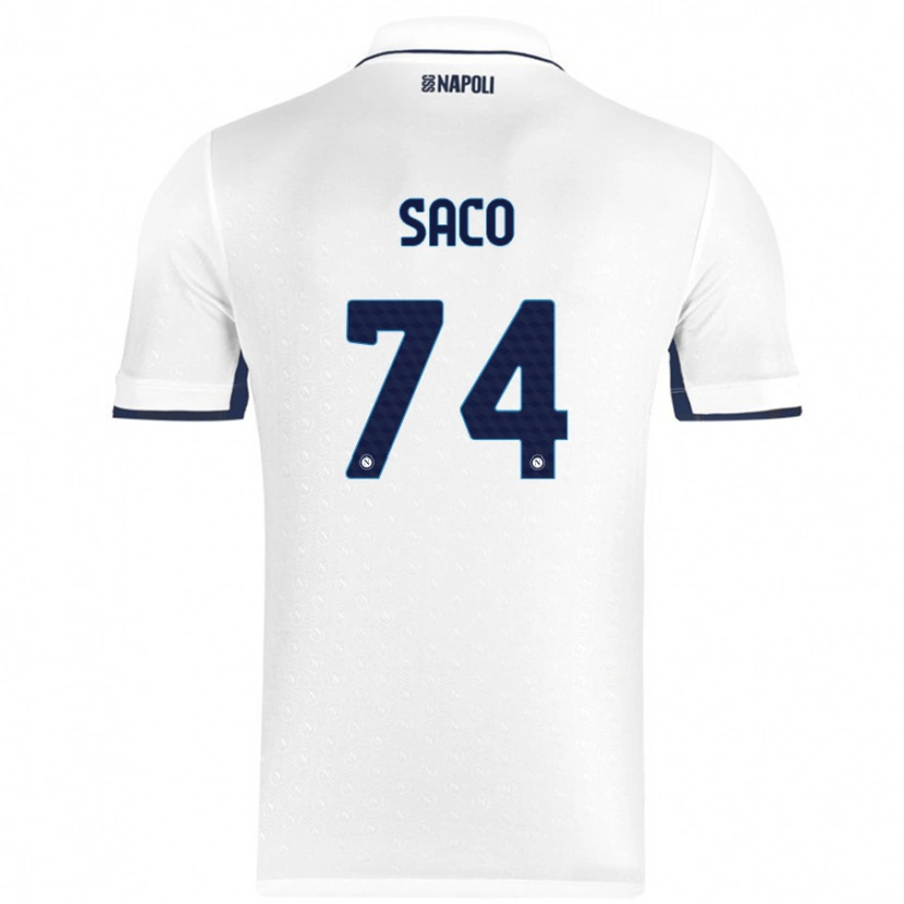 Danxen Hombre Camiseta Coli Saco #74 Blanco Azul Real 2ª Equipación 2024/25 La Camisa México