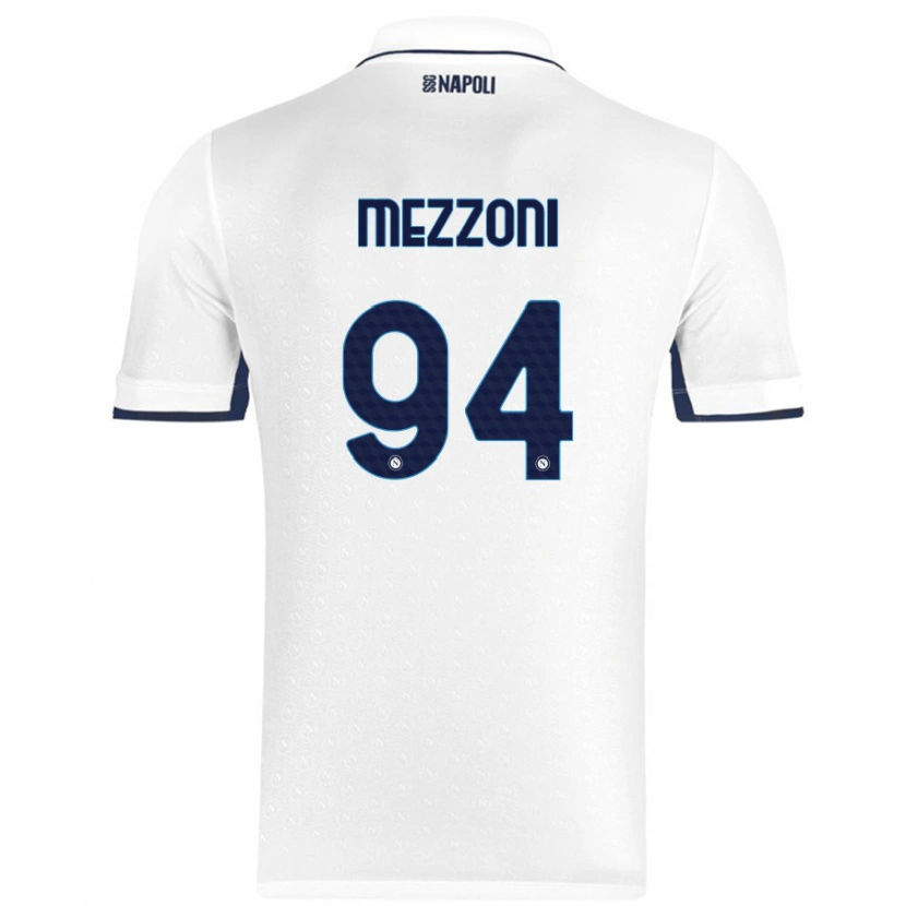 Danxen Hombre Camiseta Francesco Mezzoni #94 Blanco Azul Real 2ª Equipación 2024/25 La Camisa México