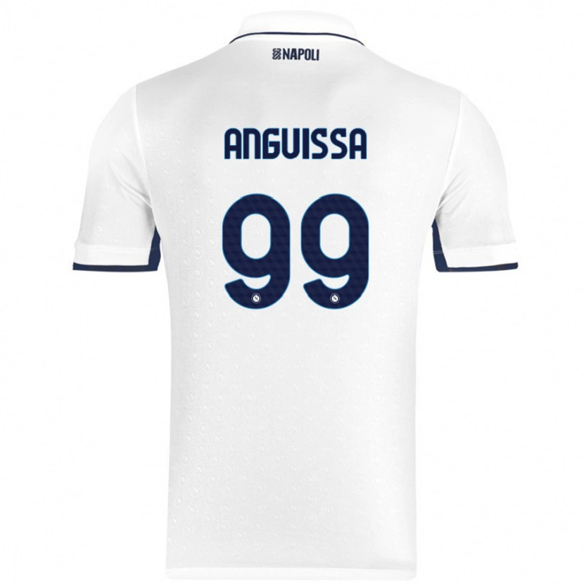 Danxen Hombre Camiseta Frank Anguissa #99 Blanco Azul Real 2ª Equipación 2024/25 La Camisa México