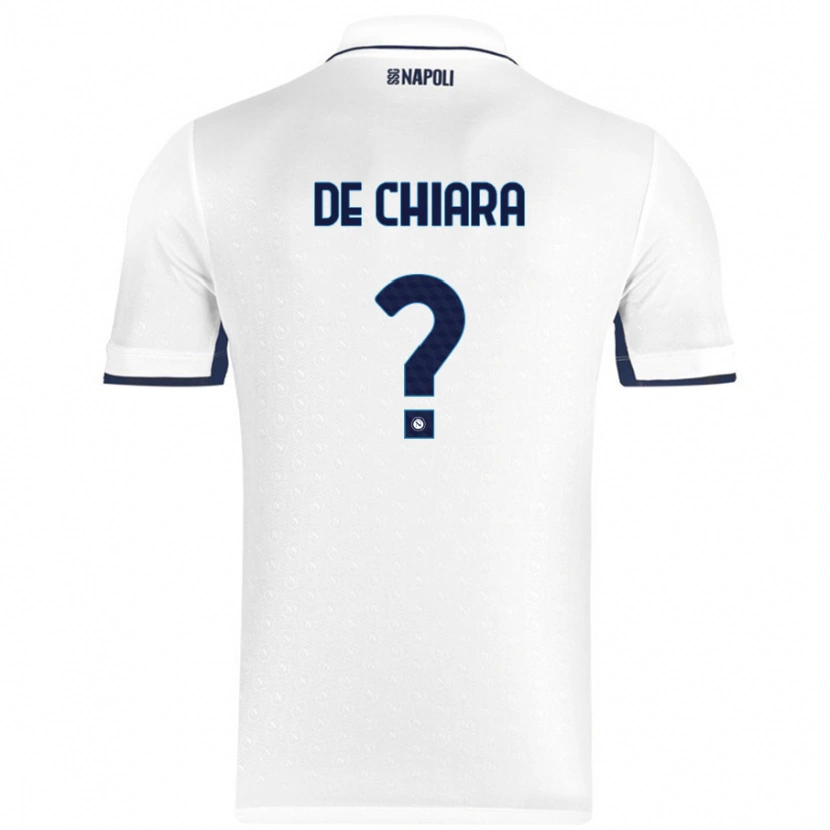 Danxen Hombre Camiseta Emmanuele De Chiara #0 Blanco Azul Real 2ª Equipación 2024/25 La Camisa México