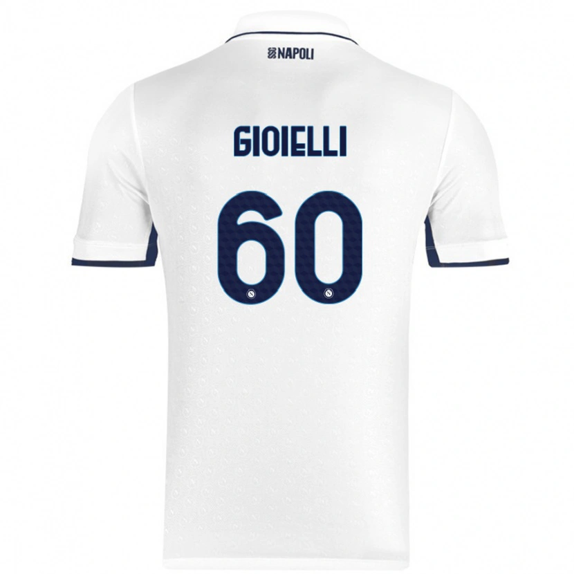 Danxen Hombre Camiseta Francesco Gioielli #60 Blanco Azul Real 2ª Equipación 2024/25 La Camisa México