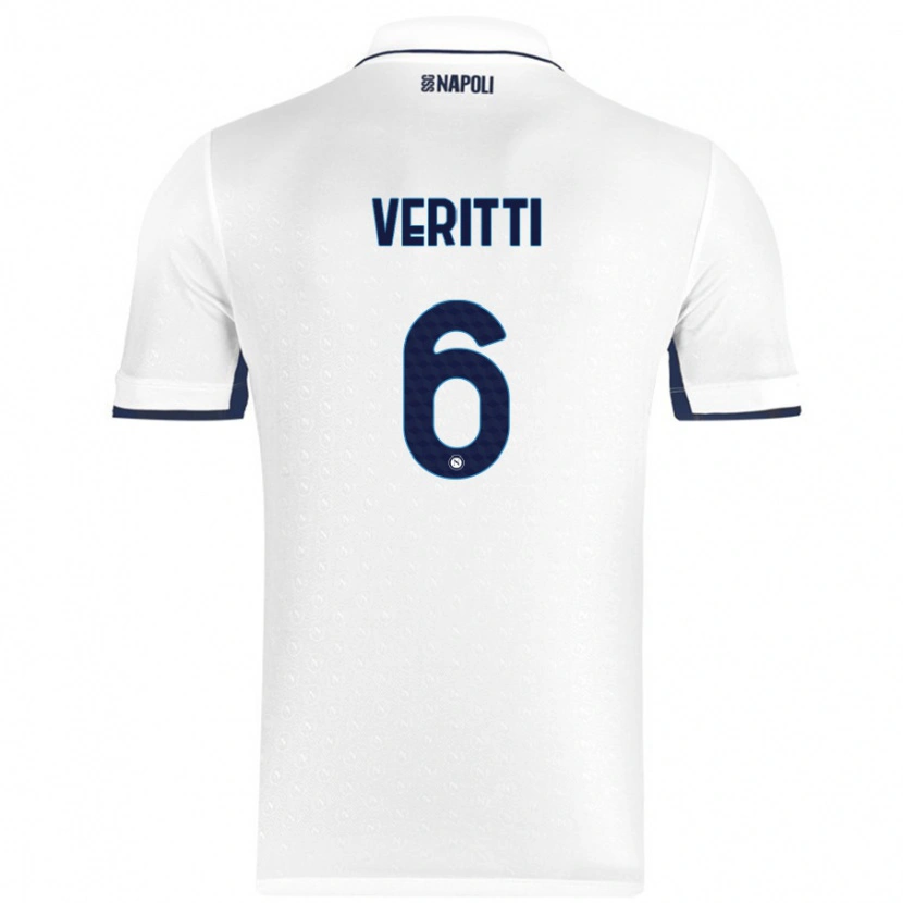Danxen Hombre Camiseta Federica Veritti #6 Blanco Azul Real 2ª Equipación 2024/25 La Camisa México
