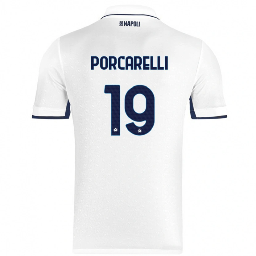 Danxen Hombre Camiseta Maddelena Porcarelli #19 Blanco Azul Real 2ª Equipación 2024/25 La Camisa México
