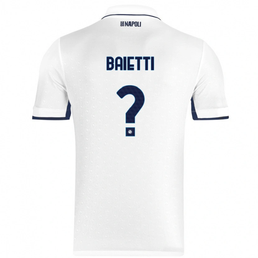 Danxen Hombre Camiseta Francesco Baietti #0 Blanco Azul Real 2ª Equipación 2024/25 La Camisa México