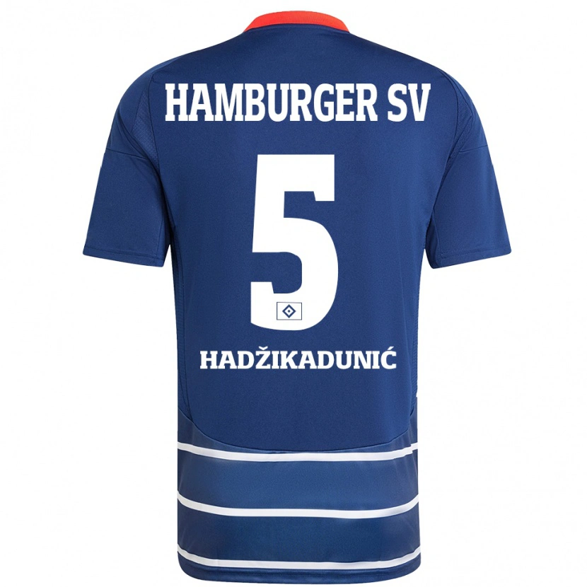 Danxen Hombre Camiseta Dennis Hadzikadunic #5 Azul Oscuro 2ª Equipación 2024/25 La Camisa México