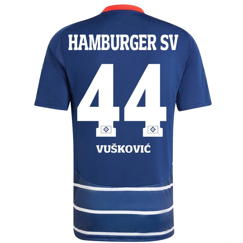 Danxen Hombre Camiseta Mario Vuskovic #44 Azul Oscuro 2ª Equipación 2024/25 La Camisa México