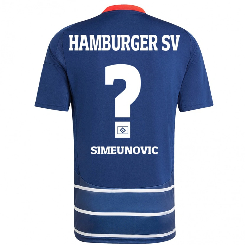 Danxen Hombre Camiseta Denis Simeunovic #0 Azul Oscuro 2ª Equipación 2024/25 La Camisa México