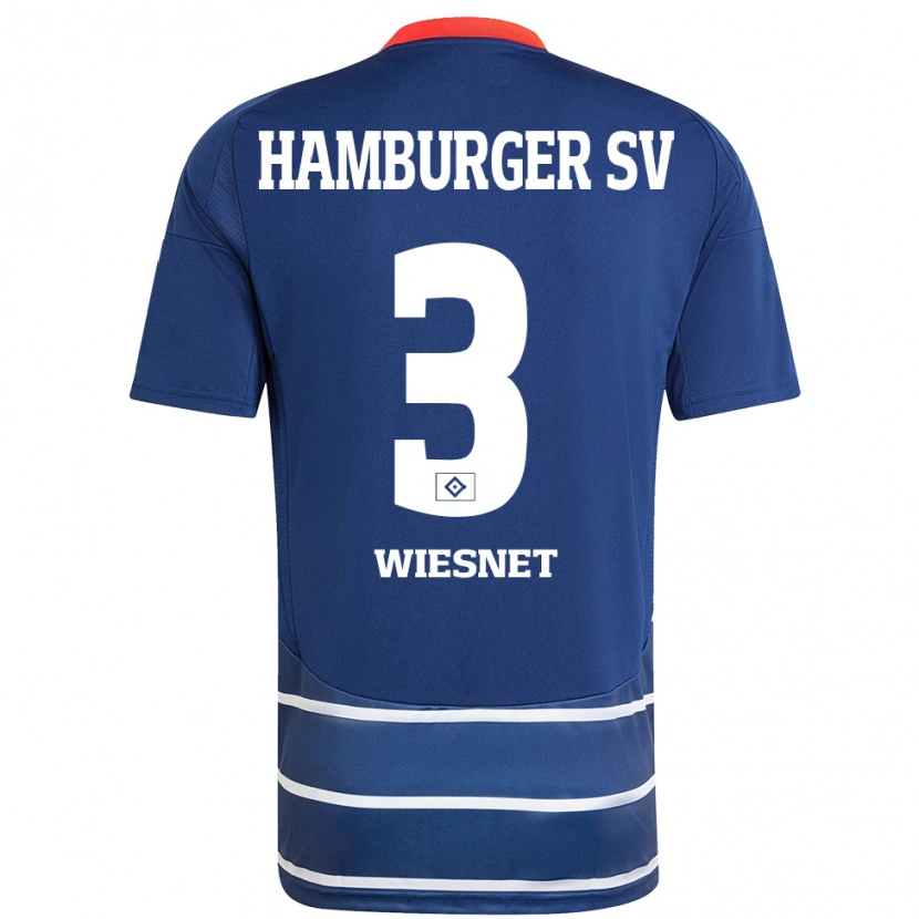 Danxen Hombre Camiseta Melvin Wiesnet #3 Azul Oscuro 2ª Equipación 2024/25 La Camisa México