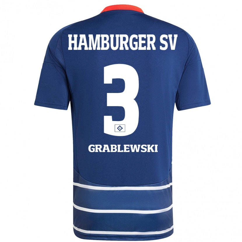 Danxen Hombre Camiseta Max Grablewski #3 Azul Oscuro 2ª Equipación 2024/25 La Camisa México