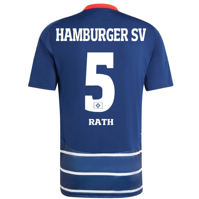Danxen Hombre Camiseta Davis Rath #5 Azul Oscuro 2ª Equipación 2024/25 La Camisa México