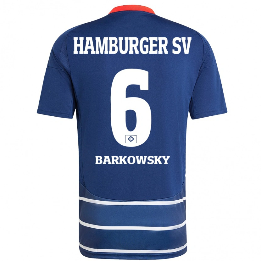 Danxen Hombre Camiseta Finn Barkowsky #6 Azul Oscuro 2ª Equipación 2024/25 La Camisa México