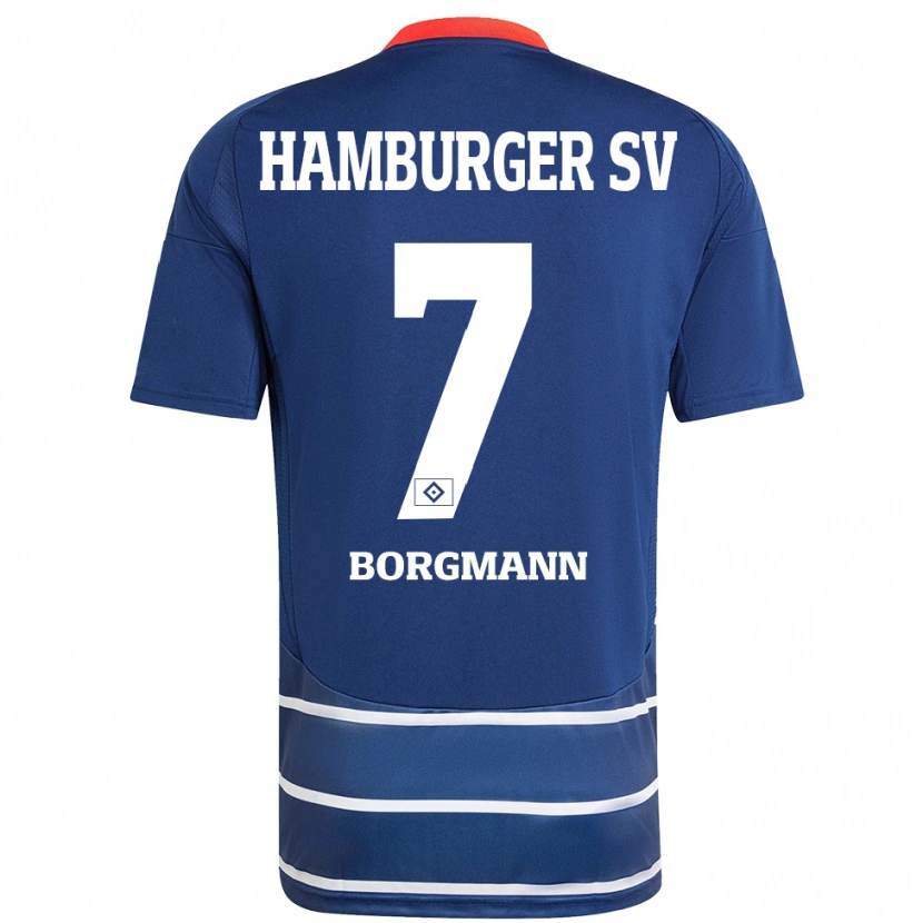 Danxen Hombre Camiseta Marcus Borgmann #7 Azul Oscuro 2ª Equipación 2024/25 La Camisa México